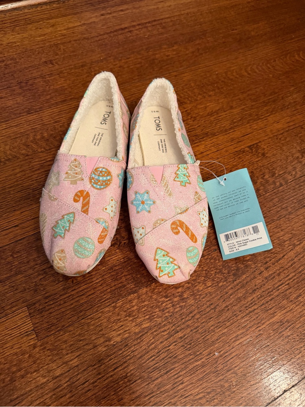 TOMS Pink Sugar Cookie Print Slip-Ons